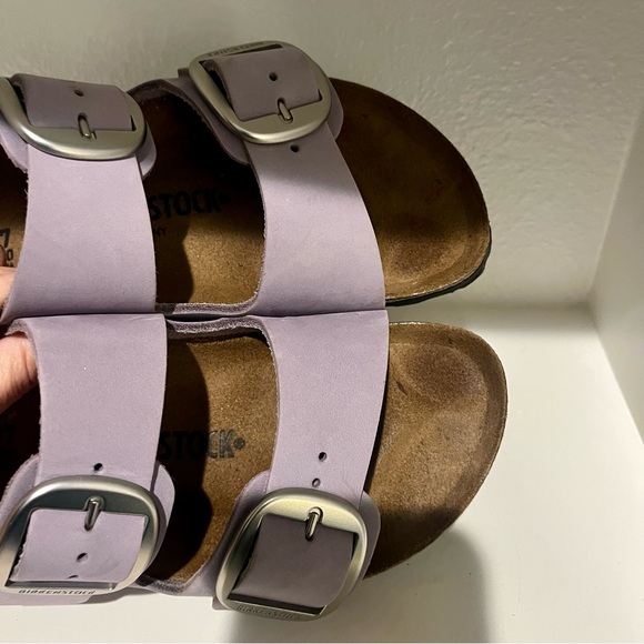 Birkenstock Arizona Big Buckle Nubuck Leather Purple Fog Sandals- 37 - Picture 7 of 12